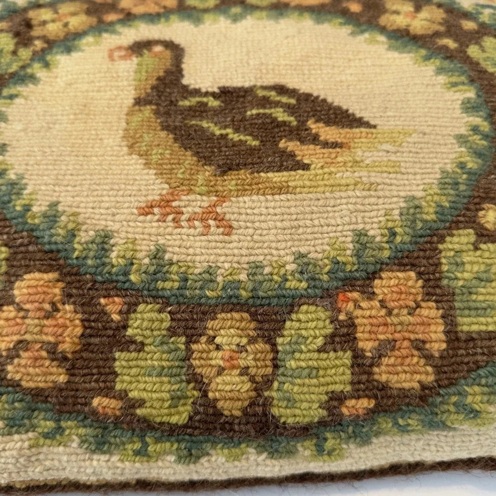 Vassiliki Prona Greece Majesties Fund Needlepoint 2 Pillows Bird Floral Wreath